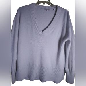 Vince Womens V Neck L Cashmere Sweater Slightly Baggy Preppy Old Money Casual